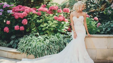 A stunning bride in a dress